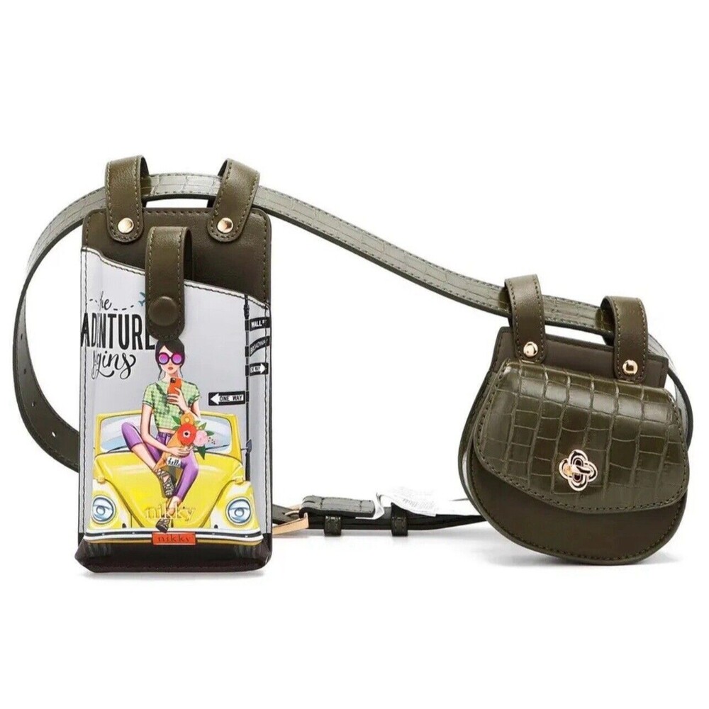 Nikky 2pc BELT BAG By Nicole Lee Product pouch + Flip Lock half moon pouch SZ OS